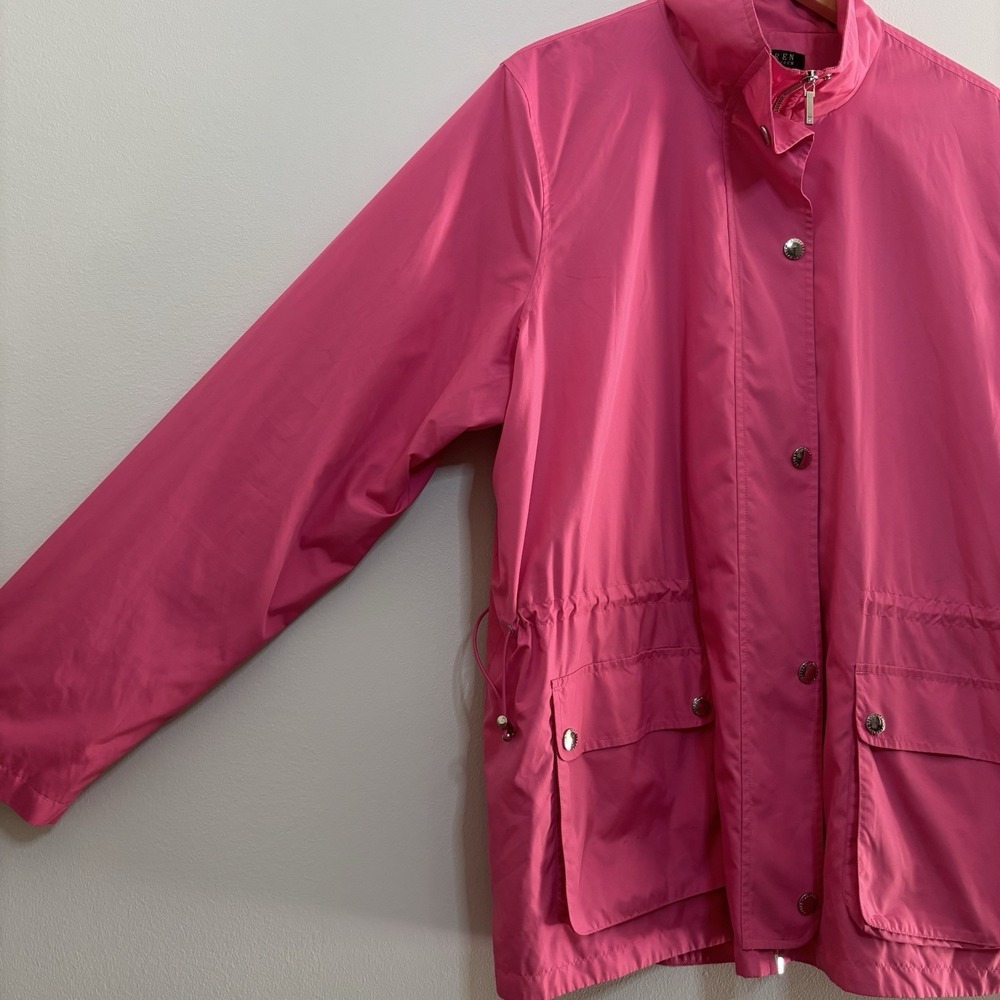 Lauren Ralph Lauren Barbie Pink Women Raincoat 2x Windbreaker Jacket Zip Up Snap